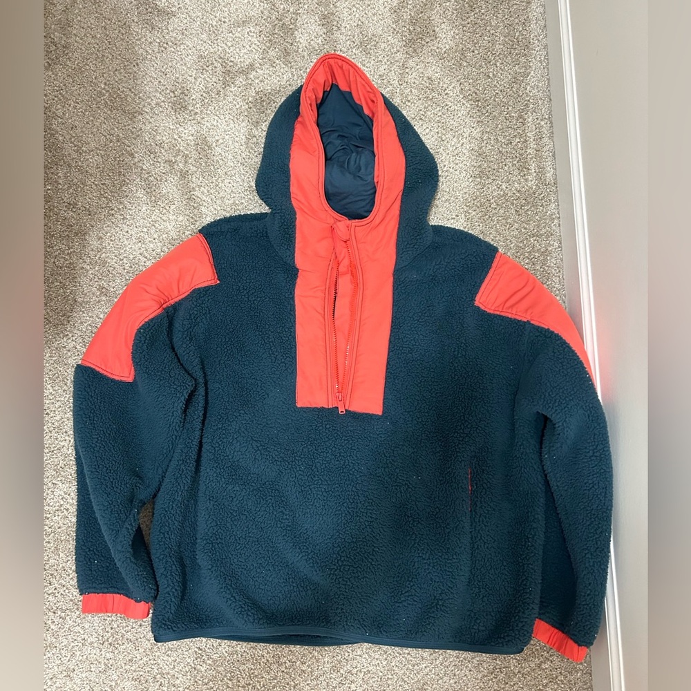 Free People Navy and Red Hoodie
